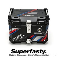 Coffre de moto en alliage d'aluminium étanche, personnalisé, 45L, sécurisé, verrouillable, design léger, fabriqué en Chine, pour une utilisation en toutes saisons