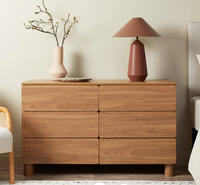 Grande commode moderne à 6 tiroirs en bois pour chambre à coucher