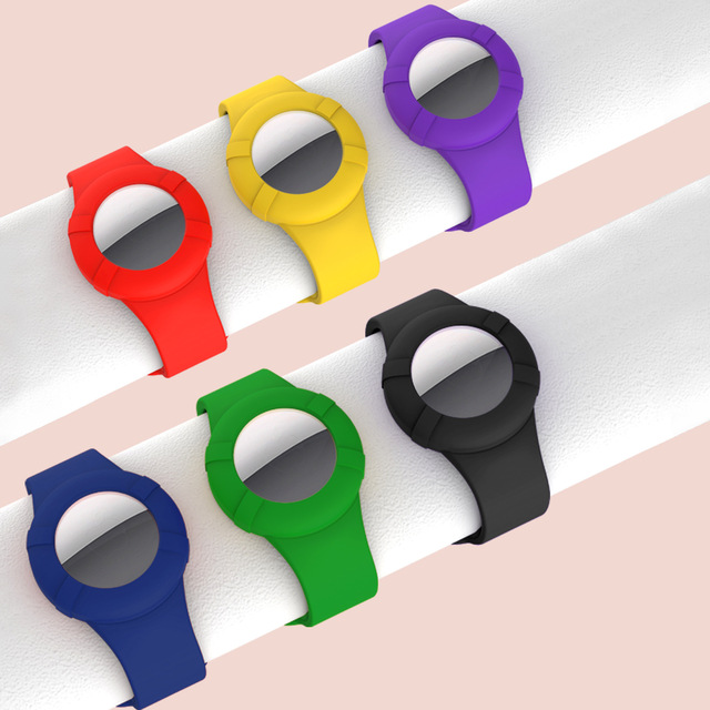 Air Tag Bracelet for Kids, Soft Silicone Air Tag Wristband Kids, GPS Tracker Holder for Apple AirTag Watch Band for Children