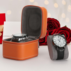 Estuche de Lujo para Relojes de Negocios, de Cuero, con Cierre Universal, Interior de Terciopelo Cuadrado, Plástico, Venta al por Mayor, Empaque Moderno - Product Image 2
