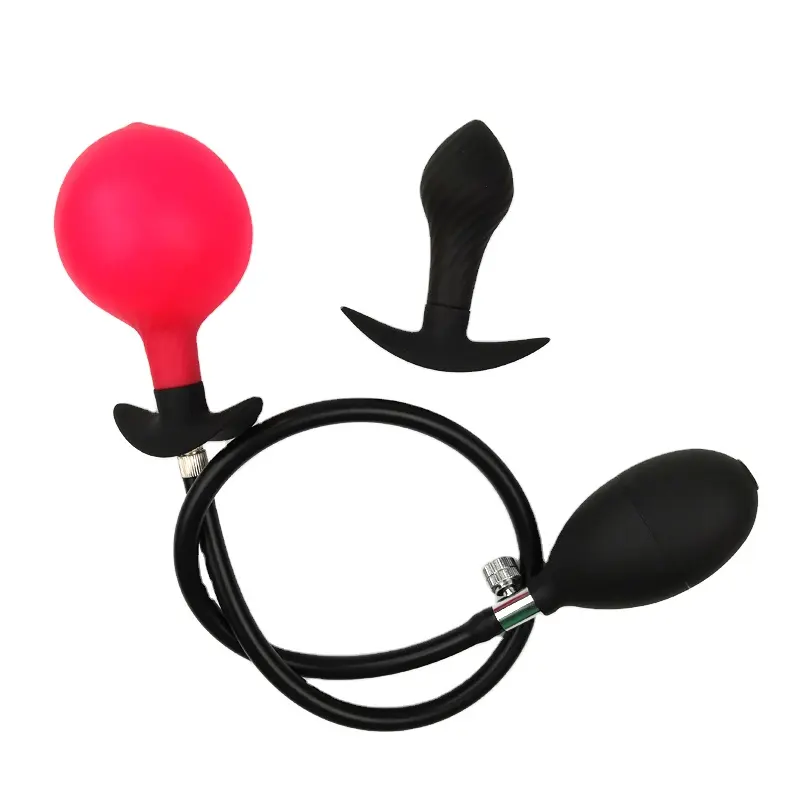 Silicone Anal Sex Toys Inflatable Anal Plug with a Steel Ball at Inside for Women