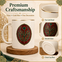 Handbemalte Mosaik-Latte-Tasse Ägypten Nordafrika Orientalisch OEM ODM Wiederverkäufer Bleifrei Cadmiumfrei Suhoor Glasiertes Geschenkset