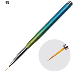 Lot de 5 pinceaux en nylon pour nail art, pinceaux plats, à découper, à motifs dentelés et à fleurs pour la conception de gels UV - Product Image 6
