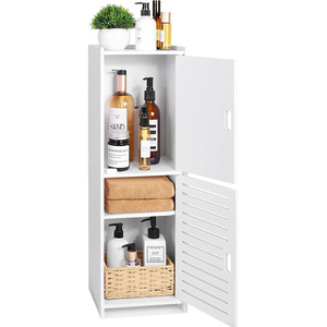Oushumei Bathroom <b>Storage</b> Cabinet 3-Tier Plastic Space Saving Floor Standing With Doors For Toilet <b>Sink</b> Organization - Product Image 5