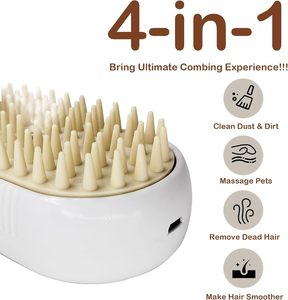 3 in 1 Foldable Portable Rechargeable Electric Spray Steam Cat Dog Dematting <b>Brush</b> Silicone Comb-Safe Eco-Friendly Grooming Tool - Product Image 1