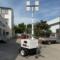 4x400W LED Mobile Beleuchtungsturm mit Weißlicht, 7M Teleskopmast und Generator, Outdoor-Anhänger-Typ Lampe