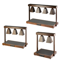 Lampe chauffante électrique en acier inoxydable pour buffet, restaurant, chauffe-plats avec finition en bois