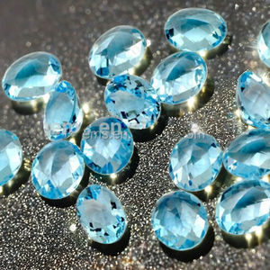 El mejor precio, venta al por mayor, alta calidad, corte ovalado Natural, azul cielo, Topacio Azul, certificado GIA, suministros para hacer joyas con tratamiento térmico - Product Image 2