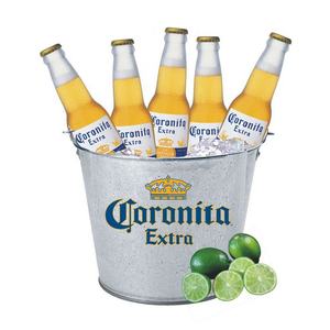 Özel marka 5L yuvarlak Metal galvanizli buz kovası ile şişe açacağı ve saplı 6 şişe bira şampanya - Product Image 2