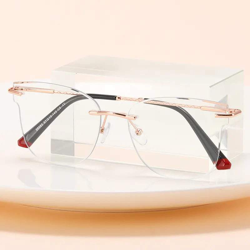 95983 High Quality Titanic Optical Glasses Eyeglasses Rimless Titanium Alloy B Titanium Frames For women