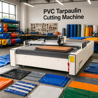 Machine de découpe automatique de bâches et de tissus en PVC contrôlée par PLC avec convoyeur motorisé et couteau oscillant