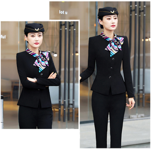 Uniforme de Azafata Elegante Personalizable con Gorro para Mujer, Estilo Piloto de Aerolínea, Uniforme Adelgazante Sexy, Venta al Por Mayor - Product Image 3