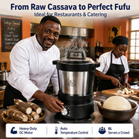 Machine à piler le Fufu 6L, antiadhésive, électrique, automatique, 800W, pour la préparation de l'igname pilée, du manioc et du Banku, robot culinaire