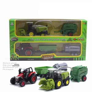 Hotsale ชุดของเล่นเก็บเกี่ยวพืชผลสำหรับเกษตรกร,1:42ทำจากโลหะผสมโมเดลฟาร์มหล่อตายรถแทรกเตอร์รถเกษตร