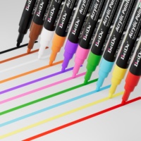 Marqueurs à peinture acrylique, 10 couleurs, pointe fine de 1 mm, imperméables, permanents, à base d'eau, pour fournitures artistiques, dessin DIY