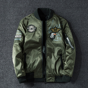 Tenue de baseball décontractée pour hommes Air Force printemps automne nouvelle combinaison volante double face col montant veste grande taille de style américain - Product Image 4
