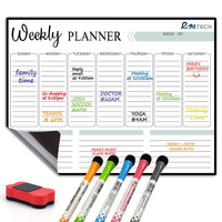 Tableau blanc magnétique personnalisé agenda hebdomadaire babillard effaçable à sec magnétique calendrier mensuel autocollant pour réfrigérateur
