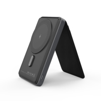 Power Bank Magnetik Nirkabel 3 in 1 5000mAh 15W Pengisian Cepat Charger Ponsel Portabel Dengan Kantong Kartu Kulit Terintegrasi