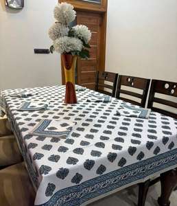 Ensemble de nappes de table en coton de qualité supérieure avec 6 serviettes assorties, douces, durables, élégantes, pour la maison, la cuisine, les fêtes, pour les repas en famille - Product Image 6