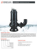 Pompe submersible pour eaux usées WQ100-36-25HP de 6 pouces, 3000 tr/min, câble de 8 m, 150 W