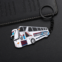 Porte-clés personnalisé en métal émaillé souple avec logo coloré en forme de mini bus