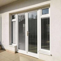 Porte à battant en PVC, porte à charnières en PVC, conception de panneau de verre personnalisé pour les projets de construction de villas et d'appartements