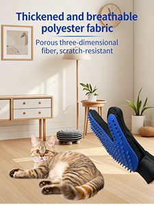 Guante de Plástico y Felpa para el Cuidado de Mascotas, con 5 Dedos, para Masaje y Eliminación de Pelo en Perros y Gatos - Product Image 3