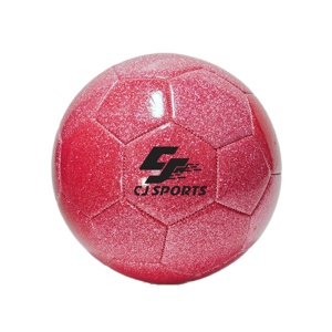 Promotional Wholesale Inflatable Soccer Ball Custom Logo Machine Stitched <b>Red</b> Fine <b>Glitter</b> Glossy PVC Football for Recreation - Product Image 1