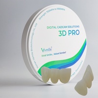 Blocs de Zircone Dentaire 3D Pro Multicouche à Haute Résistance Chromatique pour Ponts Longs, Couronnes et Matériaux de Prothèses Dentaires, Disque de 98mm*12mm, Certifié CE