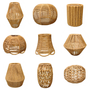 <span class=keywords><strong>Lampada</strong></span> <span class=keywords><strong>a</strong></span> <span class=keywords><strong>Sospensione</strong></span> Naturale in Corda e Rattan Intrecciato, <span class=keywords><strong>Paralume</strong></span> Semplice Fatto <span class=keywords><strong>a</strong></span> Mano - Product Image 3