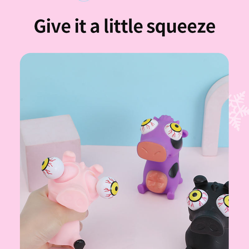 All Environmentally Friendly Pvc Material Extrusion Convex Eye White Panda Toy Prank Funny Extrusion Pressure Relief Glue Toy