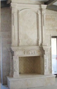 Cổ Lớn Cao Chạm Khắc Đá Cẩm Thạch Lò Sưởi Surround Kệ Mantel Để Bán - Product Image 6
