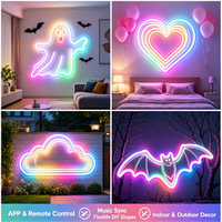 Bande lumineuse LED néon RGBIC en PVC IP65, rouleau de 3m/5m, flexible, USB, avec télécommande, synchronisation musicale, découpable, installation facile