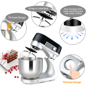 Robot pâtissier planétaire 800W 6L à faible bruit, 12 vitesses, moteur en cuivre pur, boîtier moulé sous pression OEM, bol en acier inoxydable, équipement de <span class=keywords><strong>cuisine</strong></span> - Product Image 4