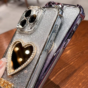 เคสโทรศัพท์มือถือกระจกรูปหัวใจแวววาวสุดหรูสำหรับ VIVO S20 S19PRO X60pro X50 S18E ฝาครอบด้านหลัง - Product Image 3