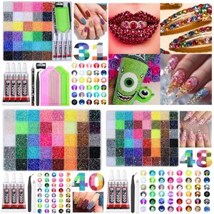 Perles en résine AB de 3 mm, couleurs mélangées, perles plates brillantes, perles plates rondes, accessoires de décoration pour nail art, bijoux et artisanat DIY - Product Image 2