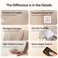 Fauteuil de massage électrique professionnel pour spa des pieds et du dos, avec jets de massage et station de pédicure, dossier réglable, mobilier de salon et spa commercial