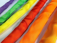 Sangle de levage en polyester résistante à l'usure, sangle en boucle sans fin avec housse pour la construction, le transport de marchandises et les levages lourds