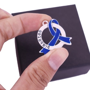 Ruban en alliage métallique Sensibilisation aux maladies Bleu <span class=keywords><strong>Diabète</strong></span> Charme Diabétique Pendentif Bijoux <span class=keywords><strong>Pour</strong></span> Bracelet Collier Fabrication - Product Image 2