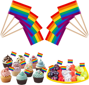 Diseño personalizado Mini Premium Quality Assurance Paper Rainbow Palillo <span class=keywords><strong>de</strong></span> dientes para Cupcake Topper Decoración - Product Image 1