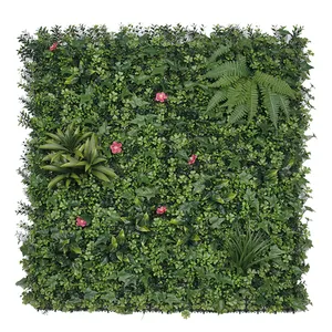 Pq17 Shein Großhandel Pflanzenpaneel Kunststoffblatt Kulisse grüner Buchsbaumhecken falsche künstliche Graswand für vertikalen Gartendekor