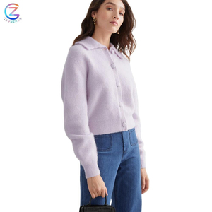 Suéter personalizado para <span class=keywords><strong>mujer</strong></span>, prendas de punto de manga larga, mezcla de lana, cárdigan de invierno a la moda para - Product Image 1