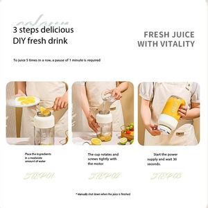 Vaso Exprimidor Portátil Eléctrico Inalámbrico Pequeño para el Hogar, Vaso Exprimidor de Frutas para Estudiantes, Gran Capacidad, Tipo Cubo, para la Escuela y el Hogar - Product Image 6