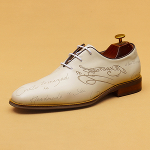 Chaussures habillées Oxford en cuir pleine fleur pour hommes, style business, bout rond, chaussures formelles de style anglais - Product Image 3