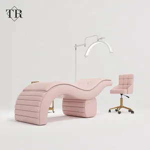 Turriユニークな高級ピンクのまつげ眉毛ベッドテーブル美的まつげサロンベッド家具セットラシスタ用カマラッシュ