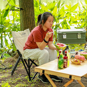 Silla Plegable para Camping Camout, Silla Portátil para Exteriores Blanca 59x59x95cm, Silla Plegable para Pesca - Product Image 1