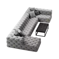 Canapé sectionnel en velours de luxe européen moderne pour villa, salon, hall d'hôtel, appartement, ensemble de canapés pour la maison