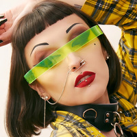 Gafas de Sol Envolventes Cyberpunk con Protección UV400, Estilo Influencer Europeo-Americano para Discotecas y Bailarinas a la Moda
