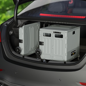 थोक प्लास्टिक रोलिंग फोल्डिंग सुपरमार्केट किराने फोल्डेबल ट्रॉली भंडारण बॉक्स - Product Image 4