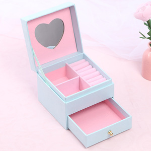 Boîte de rangement pour bijoux exquise, boîte à bijoux multifonctionnelle créative avec miroir, vente en gros de boîtes à bijoux compactes - Product Image 4